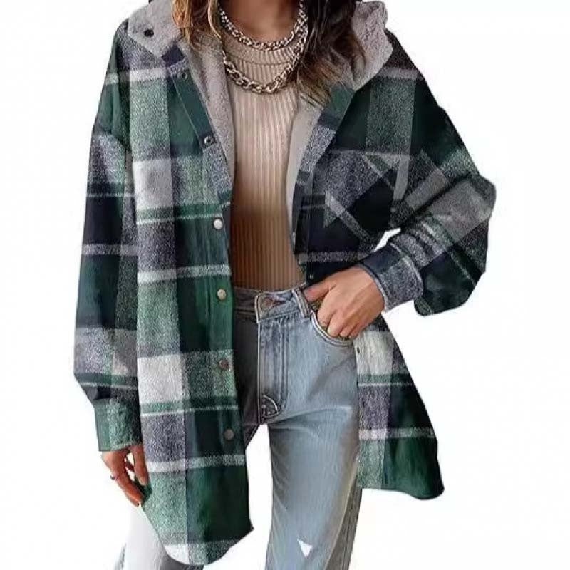 📢📢50% Rabatt!!! 🎉✨ Damen-Kapuzenjacke mit klassischem Karomuster