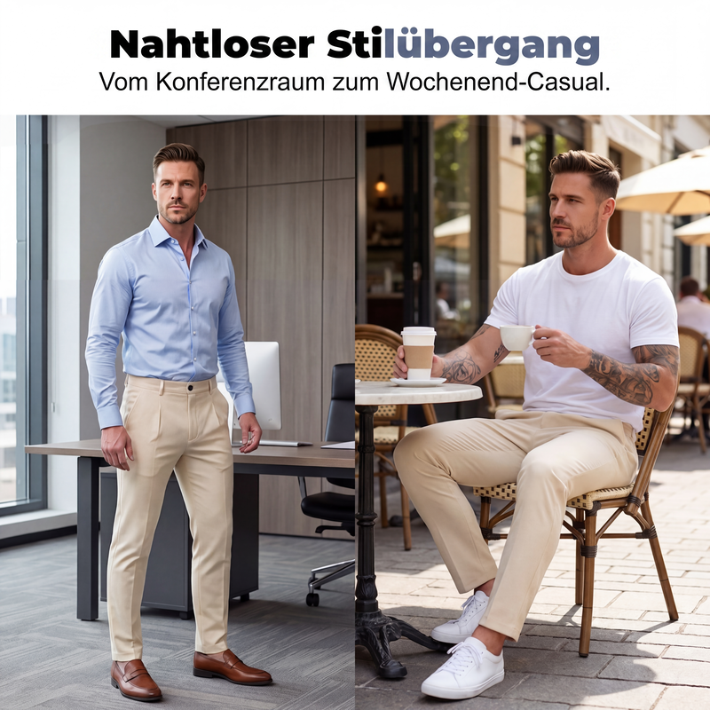 📢📢50% Rabatt!!! 🎉✨ Dehnbare, taillierte Business-Hose für Herren – Moderne taillierte Passform, flexibler Stretch-Anteil und hochwertiges Material – perfekt für einen eleganten Look im Büro & bei Meetings