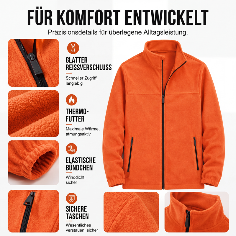 🙌 Taux de réachat de 70% – la qualité parle ! Warme Stehkragen-Reißverschlussjacke für Herren