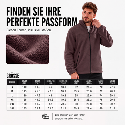 🙌 Taux de réachat de 70% – la qualité parle ! Warme Stehkragen-Reißverschlussjacke für Herren