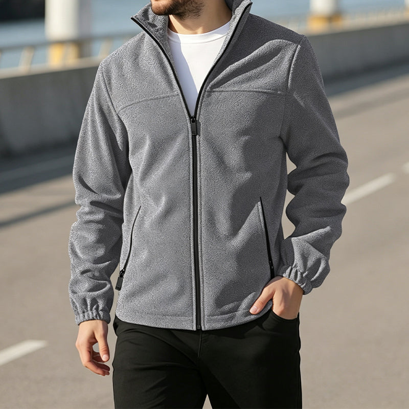 🙌 Taux de réachat de 70% – la qualité parle ! Warme Stehkragen-Reißverschlussjacke für Herren