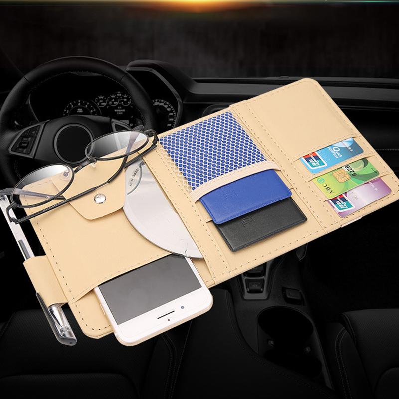 📢📢50% Rabatt!!! 🎉✨ Alle-in-Ein Auto Sonnenblende Organisator – Praktischer Organizer für die Sonnenblende, mit mehreren Fächern und einfacher Montage – perfekt für Ordnung und schnellen Zugriff im Auto