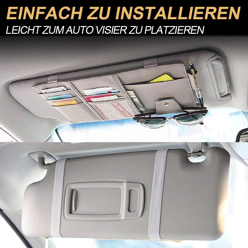 📢📢50% Rabatt!!! 🎉✨ Alle-in-Ein Auto Sonnenblende Organisator – Praktischer Organizer für die Sonnenblende, mit mehreren Fächern und einfacher Montage – perfekt für Ordnung und schnellen Zugriff im Auto