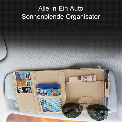 📢📢50% Rabatt!!! 🎉✨ Alle-in-Ein Auto Sonnenblende Organisator – Praktischer Organizer für die Sonnenblende, mit mehreren Fächern und einfacher Montage – perfekt für Ordnung und schnellen Zugriff im Auto