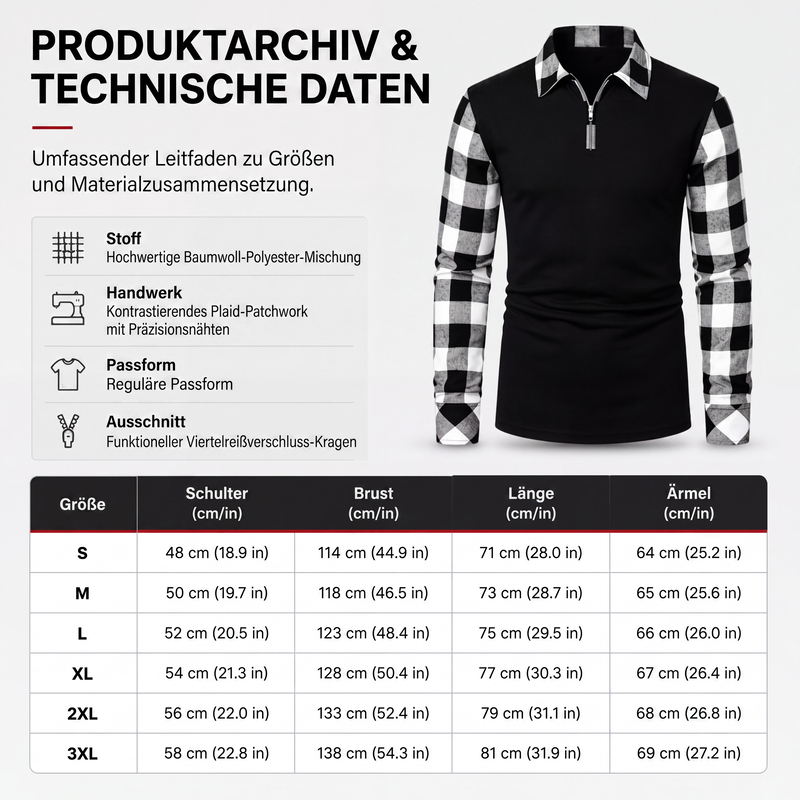 👕💎 Bestseller – Legeres Langarm-Halbzipphemd für Herren