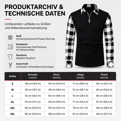 👕💎 Bestseller – Legeres Langarm-Halbzipphemd für Herren