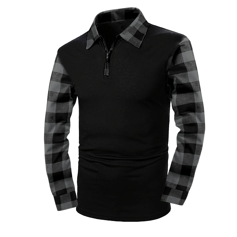 👕💎 Bestseller – Legeres Langarm-Halbzipphemd für Herren