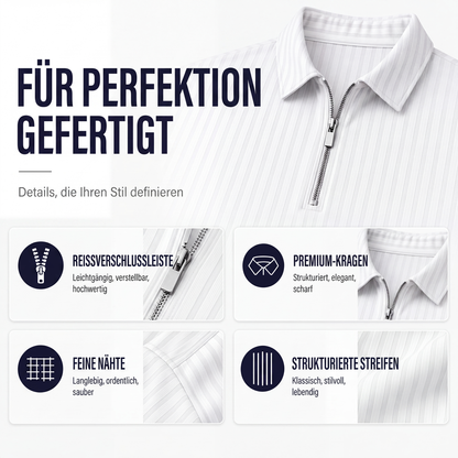 📢📢50% Rabatt!!! 🎉✨ Herren-Freizeithemd mit Streifen & Viertelreißverschluss