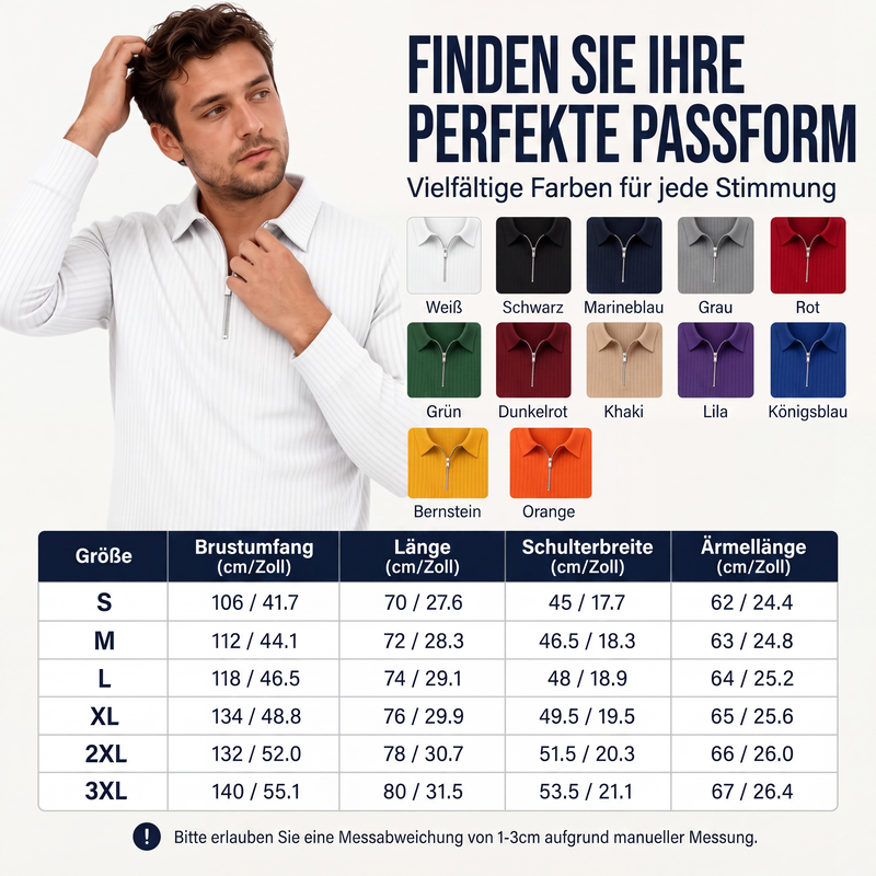 📢📢50% Rabatt!!! 🎉✨ Herren-Freizeithemd mit Streifen & Viertelreißverschluss