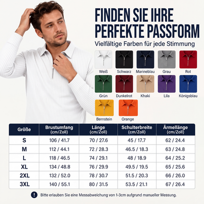 📢📢50% Rabatt!!! 🎉✨ Herren-Freizeithemd mit Streifen & Viertelreißverschluss