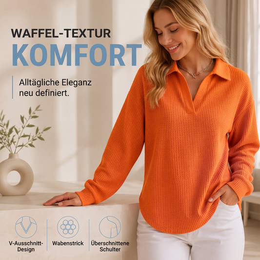 🧶 50% Rabatt | Luftiger Komfort & schmeichelhafter V-Ausschnitt – Strickoberteil