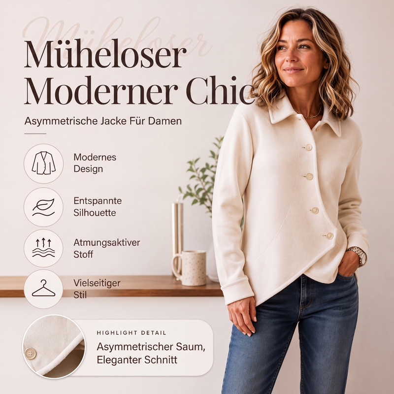 📢🎉50%Rabatt!!!🛍️✨Damen-Jacke mit unregelmäßigem schrägem Knopfverschluss