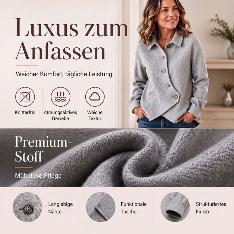 📢🎉50%Rabatt!!!🛍️✨Damen-Jacke mit unregelmäßigem schrägem Knopfverschluss