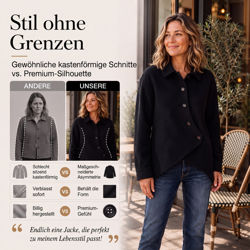📢🎉50%Rabatt!!!🛍️✨Damen-Jacke mit unregelmäßigem schrägem Knopfverschluss