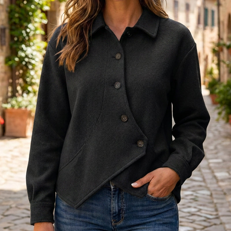 📢🎉50%Rabatt!!!🛍️✨Damen-Jacke mit unregelmäßigem schrägem Knopfverschluss
