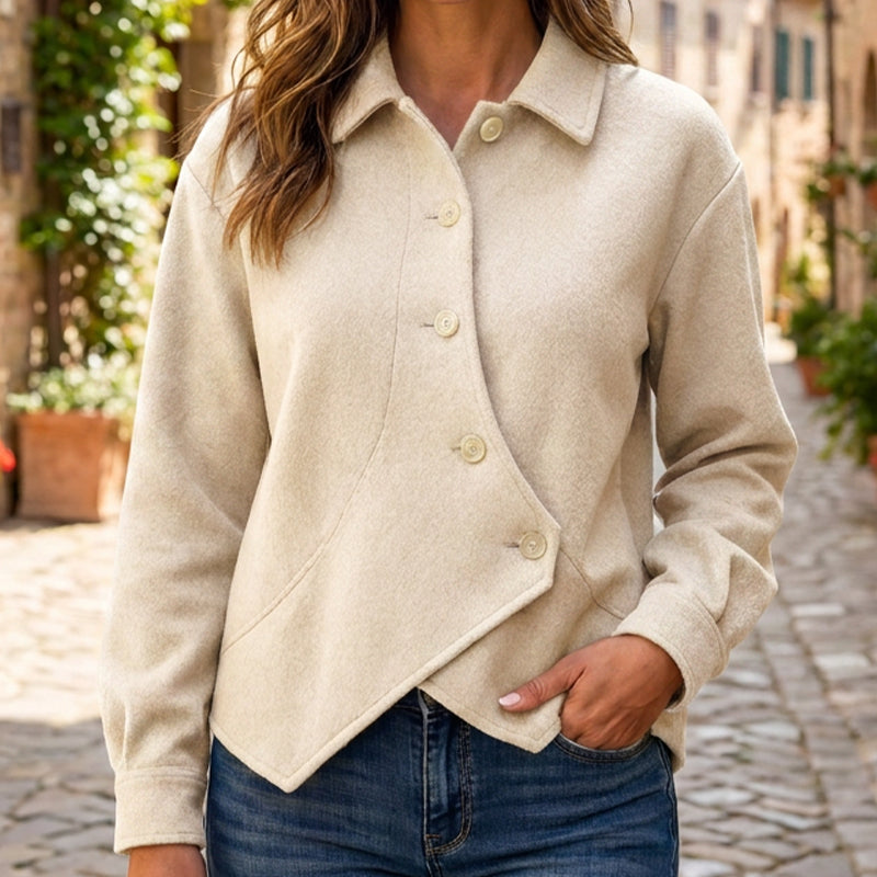 📢🎉50%Rabatt!!!🛍️✨Damen-Jacke mit unregelmäßigem schrägem Knopfverschluss