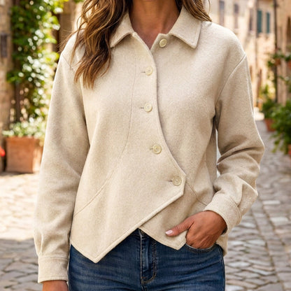 📢🎉50%Rabatt!!!🛍️✨Damen-Jacke mit unregelmäßigem schrägem Knopfverschluss