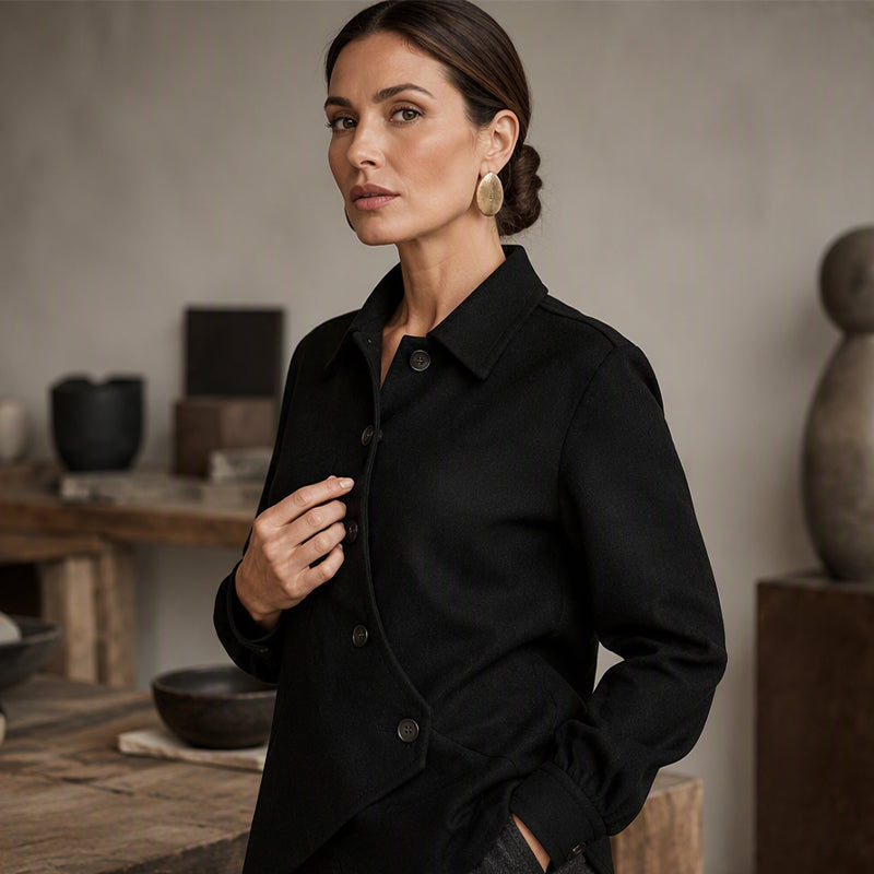 📢🎉50%Rabatt!!!🛍️✨Damen-Jacke mit unregelmäßigem schrägem Knopfverschluss