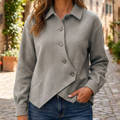 📢🎉50%Rabatt!!!🛍️✨Damen-Jacke mit unregelmäßigem schrägem Knopfverschluss