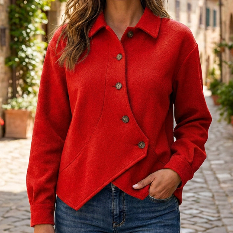 📢🎉50%Rabatt!!!🛍️✨Damen-Jacke mit unregelmäßigem schrägem Knopfverschluss