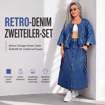 👖 50% Rabatt | Lässiger Retro-Style & Komfort – 2-teiliges Denim-Set