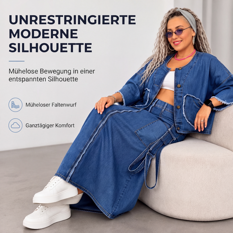👖 50% Rabatt | Lässiger Retro-Style & Komfort – 2-teiliges Denim-Set