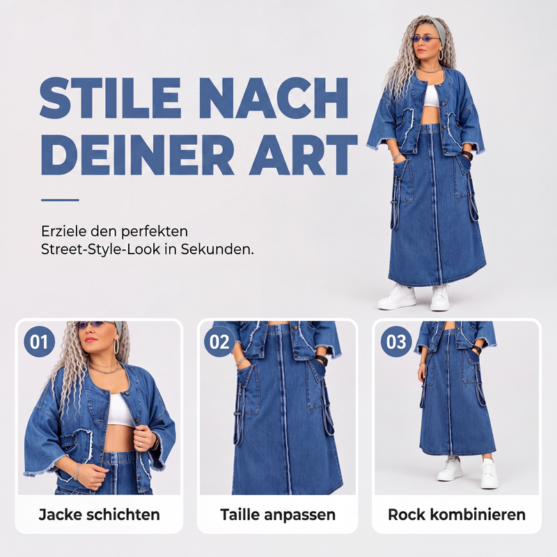 👖 50% Rabatt | Lässiger Retro-Style & Komfort – 2-teiliges Denim-Set