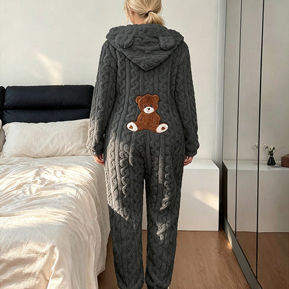 🐻 50% Rabatt | Kuschelige Wärme & süßer Komfort – Bären-Kapuzen-Overall