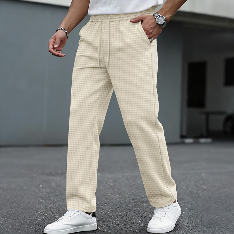 📢📢50% Rabatt!!! 🎉✨ Herren-Freizeithose aus Waffelstrick mit Kordelzug – Modische Waffelstruktur, bequemer Kordelzug und weicher Stoff – perfekt für einen lässigen Look im Alltag & in der Freizeit. Jetzt -50%!