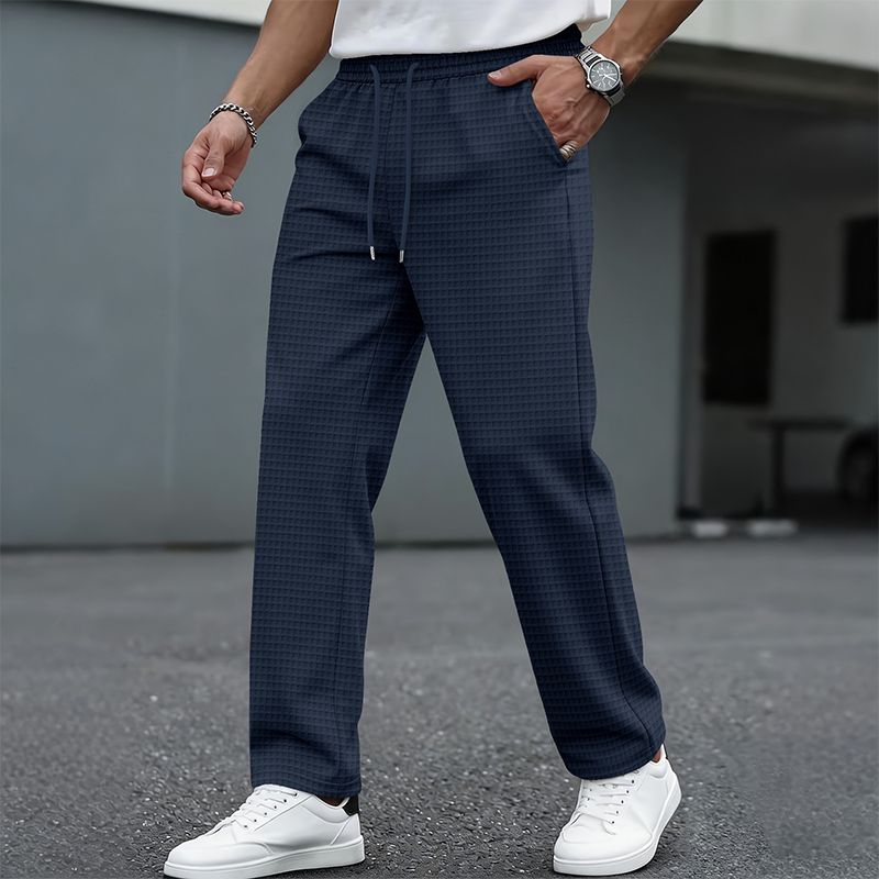 📢📢50% Rabatt!!! 🎉✨ Herren-Freizeithose aus Waffelstrick mit Kordelzug – Modische Waffelstruktur, bequemer Kordelzug und weicher Stoff – perfekt für einen lässigen Look im Alltag & in der Freizeit. Jetzt -50%!