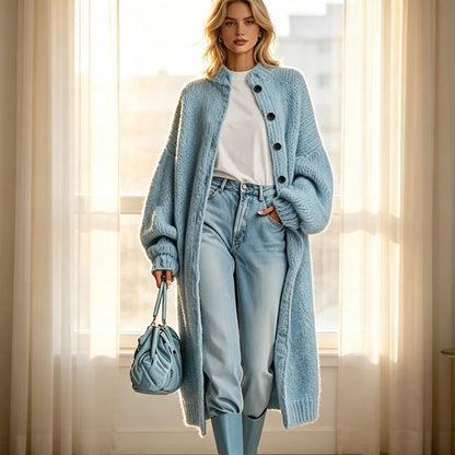 📢🎉50%Rabatt!!!🛍️✨Langer Damen-Strickmantel aus Grobstrick