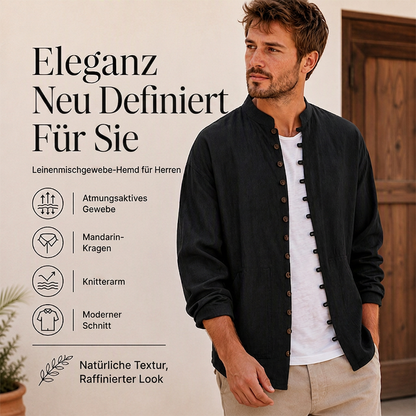 📢📢50%Rabatt!!!🎉✨Leger langärmliges Stehkragenhemd für Herren