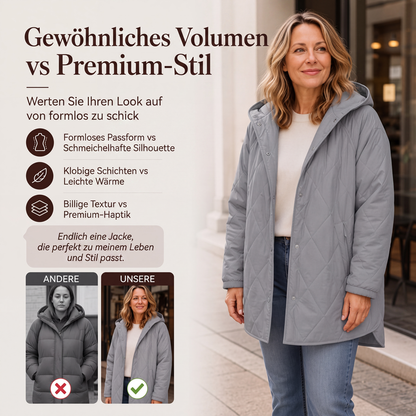 📢📢50% Rabatt!!! 🎉✨ Winterliche Damen-Steppmäntel mit Kapuze im Diamantsteppmuster – Modisches Diamantsteppmuster, wärmende Füllung und praktische Kapuze – perfekt für einen stylischen Look an kalten Wintertagen