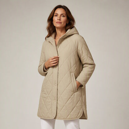 📢📢50% Rabatt!!! 🎉✨ Winterliche Damen-Steppmäntel mit Kapuze im Diamantsteppmuster – Modisches Diamantsteppmuster, wärmende Füllung und praktische Kapuze – perfekt für einen stylischen Look an kalten Wintertagen