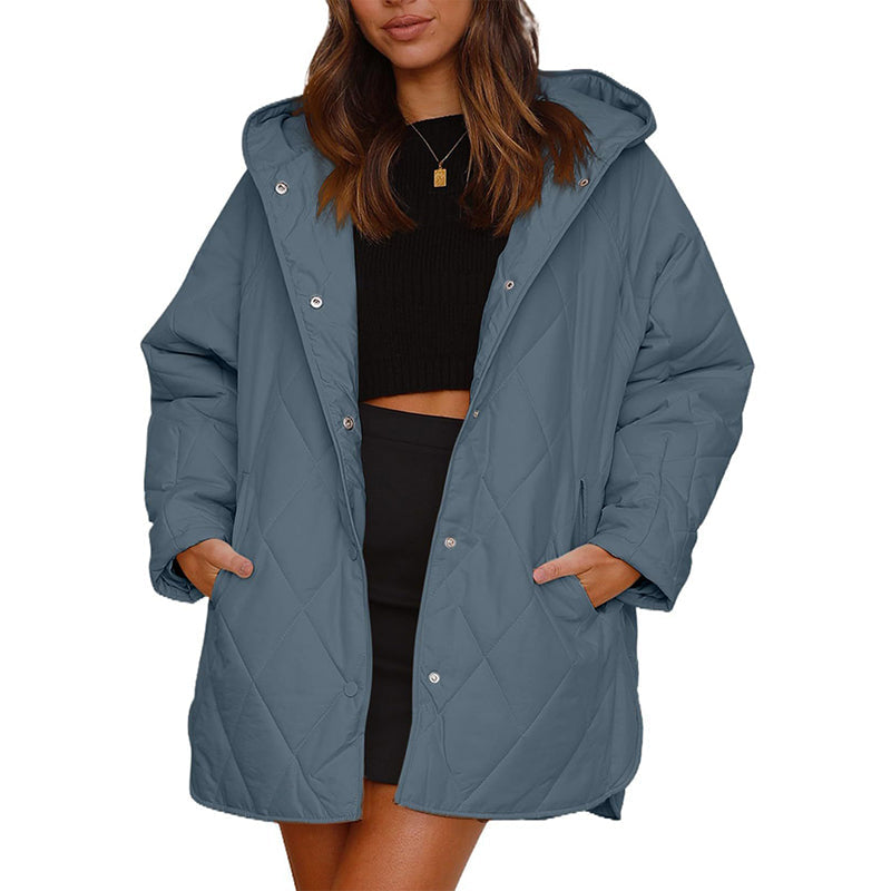 📢📢50% Rabatt!!! 🎉✨ Winterliche Damen-Steppmäntel mit Kapuze im Diamantsteppmuster – Modisches Diamantsteppmuster, wärmende Füllung und praktische Kapuze – perfekt für einen stylischen Look an kalten Wintertagen