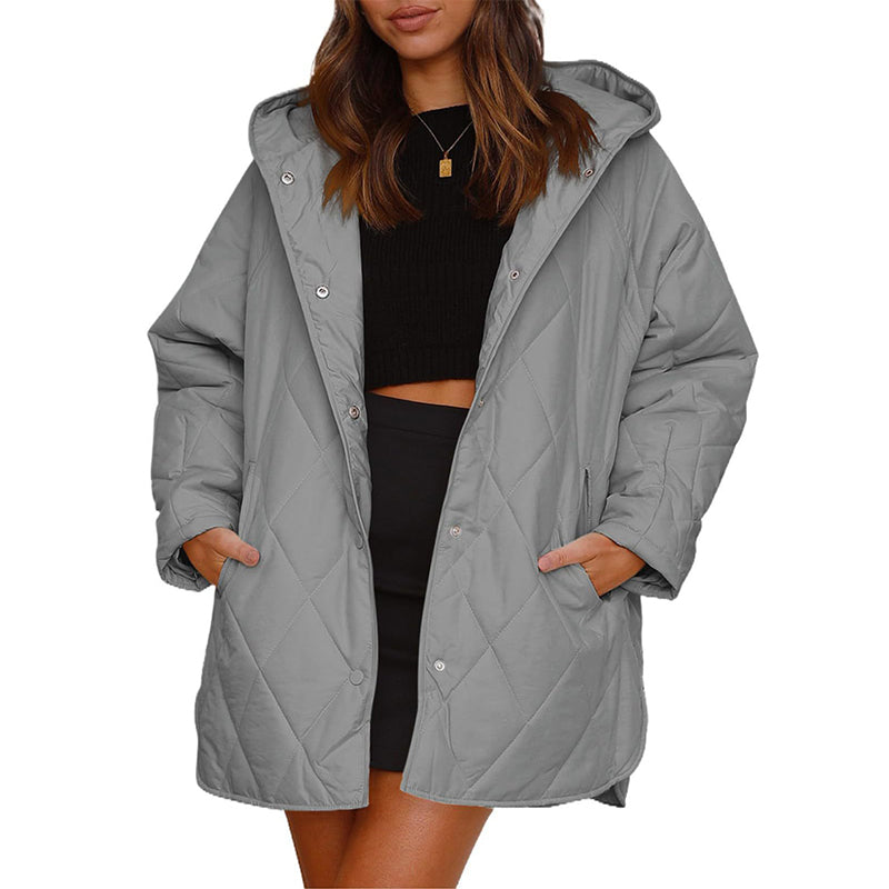 📢📢50% Rabatt!!! 🎉✨ Winterliche Damen-Steppmäntel mit Kapuze im Diamantsteppmuster – Modisches Diamantsteppmuster, wärmende Füllung und praktische Kapuze – perfekt für einen stylischen Look an kalten Wintertagen