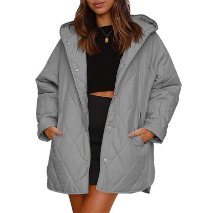 📢📢50% Rabatt!!! 🎉✨ Winterliche Damen-Steppmäntel mit Kapuze im Diamantsteppmuster – Modisches Diamantsteppmuster, wärmende Füllung und praktische Kapuze – perfekt für einen stylischen Look an kalten Wintertagen