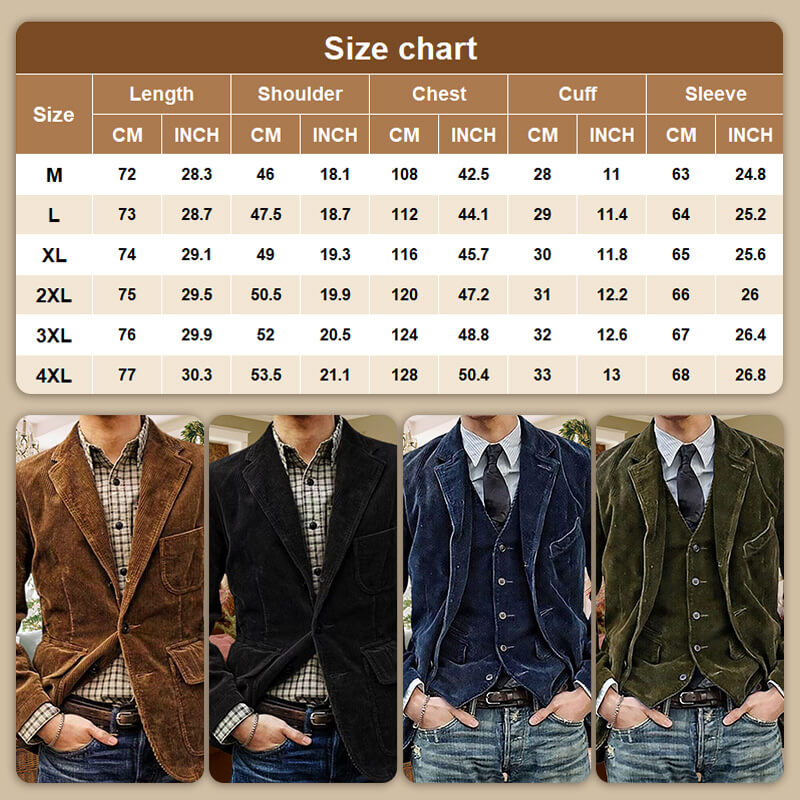 📢📢50% Rabatt!!! 🎉✨ Herren Winter-Blazer aus Fleece & Cord