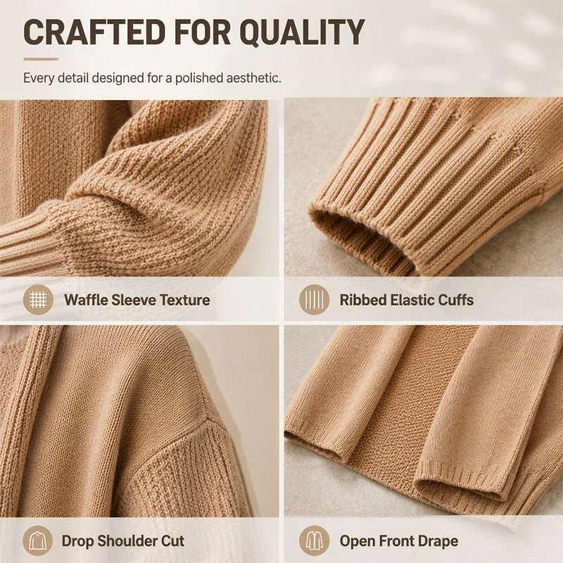 📢📢50% Rabatt!!! 🎉✨ Damen-Strickcardigan im Loose Fit – Lässiger Loose-Fit-Schnitt, weicher Strick und vielseitig kombinierbar – perfekt für einen gemütlichen Look im Alltag & in der Freizeit. Jetzt -50%!