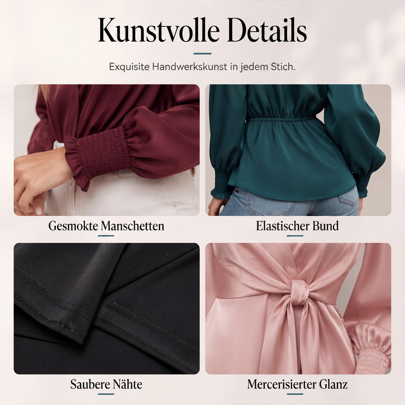 📢📢50% Rabatt!!! 🎉✨ Elegante Damenbluse mit V-Ausschnitt & Taillenbindung