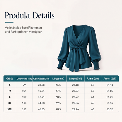 📢📢50% Rabatt!!! 🎉✨ Elegante Damenbluse mit V-Ausschnitt & Taillenbindung