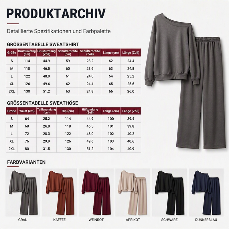 📢📢50% Rabatt!!! 🎉✨ Zweiteiliges Set für Damen: Sweatshirt & Jogginghose – Lässiges 2-teiliges Set aus Sweatshirt und Jogginghose – perfekt für einen bequemen Look im Alltag, beim Sport & in der Freizeit. Jetzt -50%!