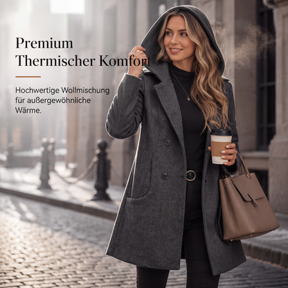 📢📢50% Rabatt!!! 🎉✨ Warmes Kapuzenmantel für Damen mit Zweireiher