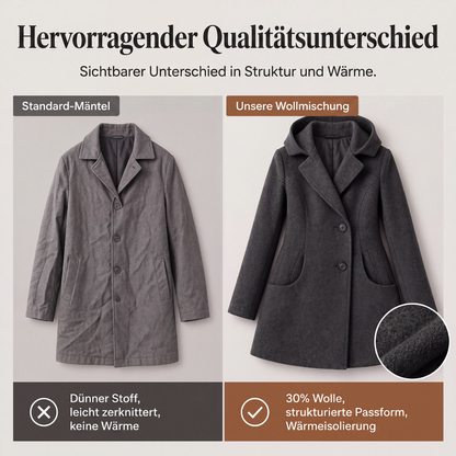 📢📢50% Rabatt!!! 🎉✨ Warmes Kapuzenmantel für Damen mit Zweireiher
