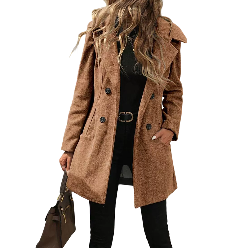 📢📢50% Rabatt!!! 🎉✨ Warmes Kapuzenmantel für Damen mit Zweireiher
