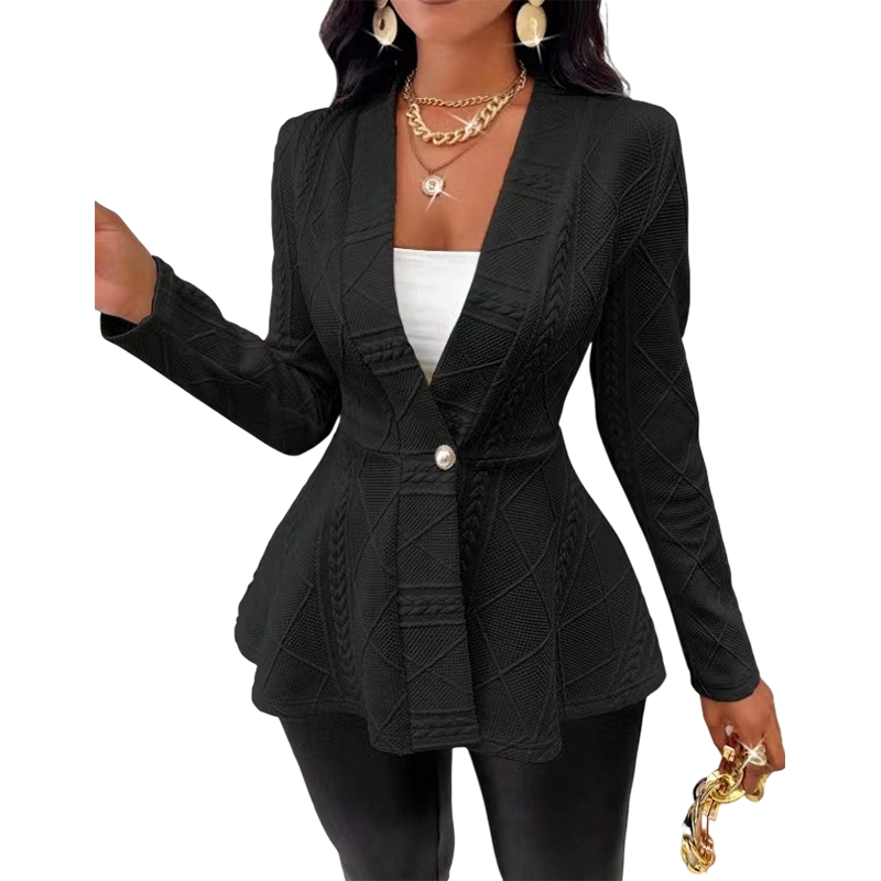 📢📢50% Rabatt!!! 🎉✨ Minimalistische Jacke mit strukturiertem Stoff & Knopfleiste vorne