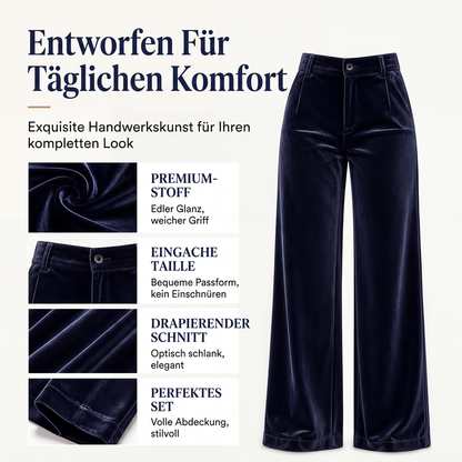 💎👖 Neuheiten – Damen Samt-High-Waist-Weitbein-Hose – elegant und bequem