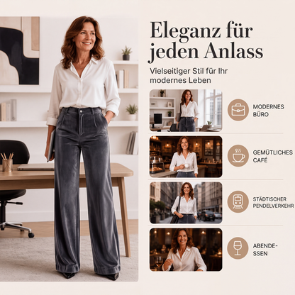 💎👖 Neuheiten – Damen Samt-High-Waist-Weitbein-Hose – elegant und bequem