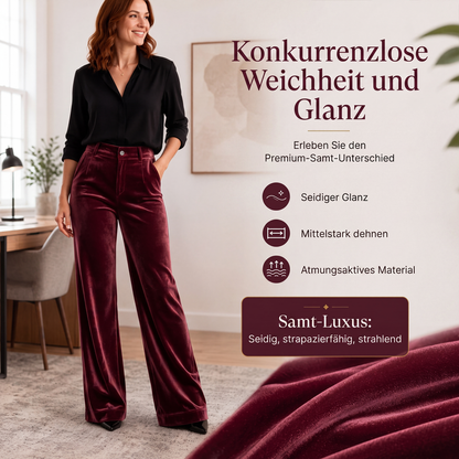 💎👖 Neuheiten – Damen Samt-High-Waist-Weitbein-Hose – elegant und bequem