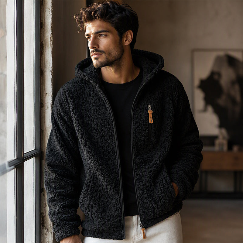 📢🎉50%Rabatt!!!🛍️✨Herren-Fleecejacke mit Kapuze und Reißverschluss